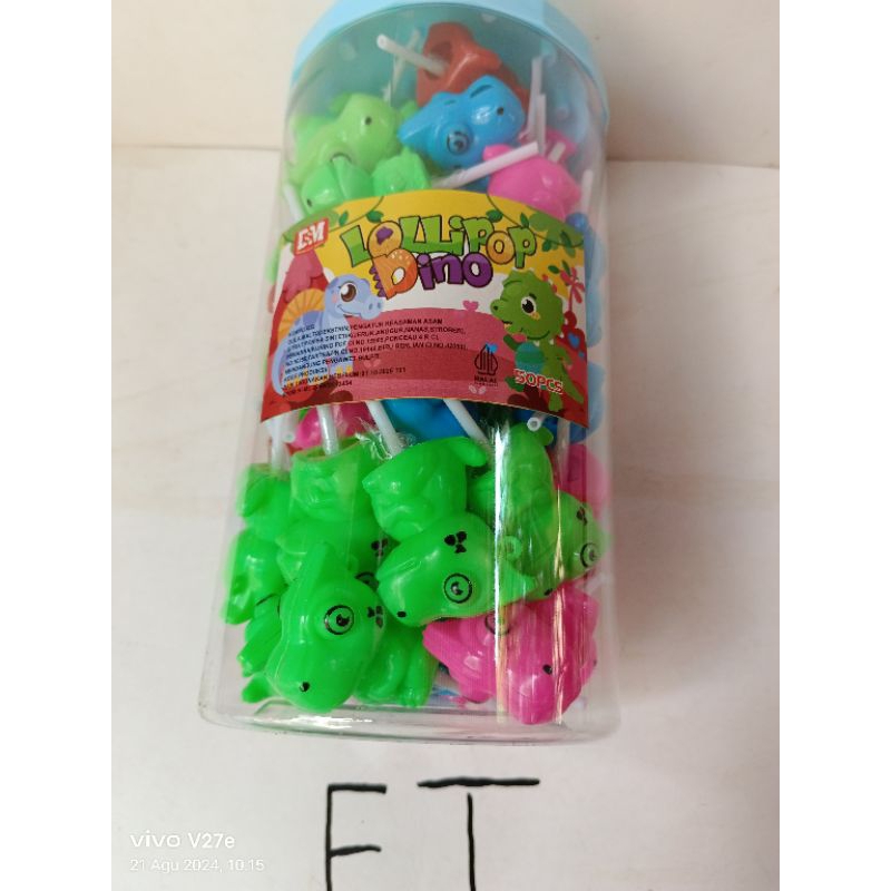 

permen lollipop dino 50 pcs/toples