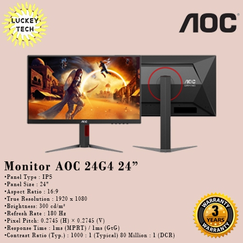 Monitor LED AOC 24G4 IPS FHD 24"