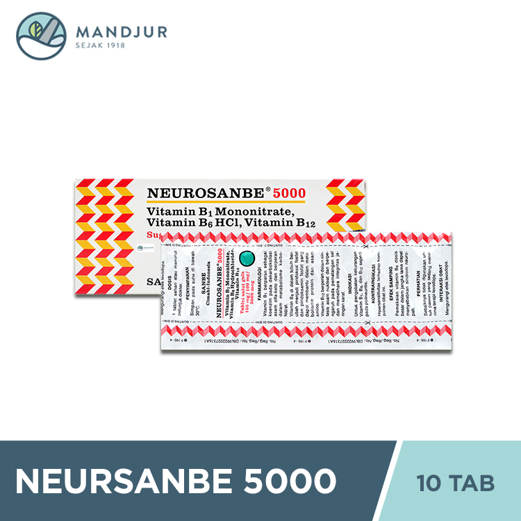 Neurosanbe 5000 10 Tablet - Vitamin B Kompleks Neurotropik