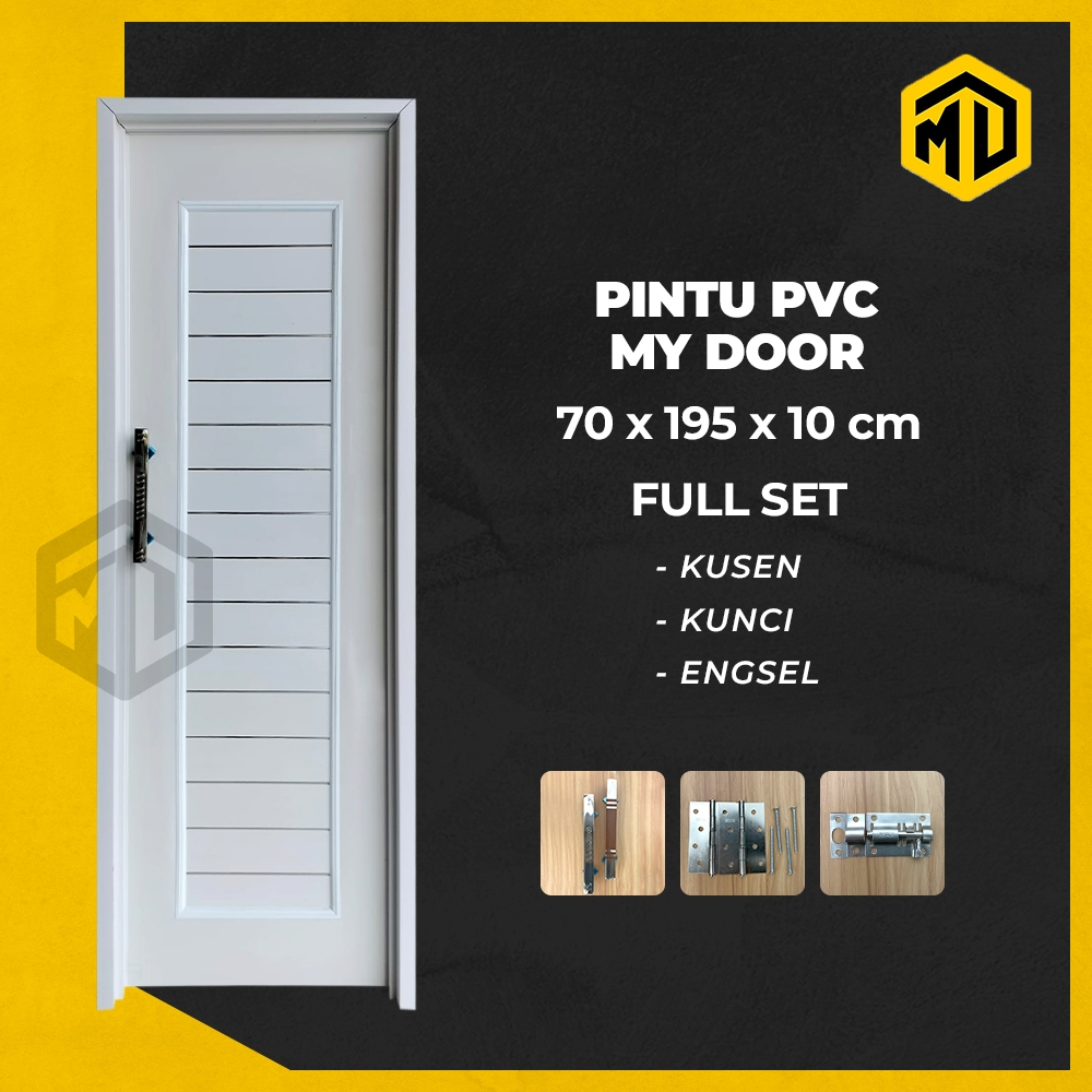 Pintu Kamar Mandi PVC, Pintu Toilet Full Panel Minimalis70x197 Bahan Tebal