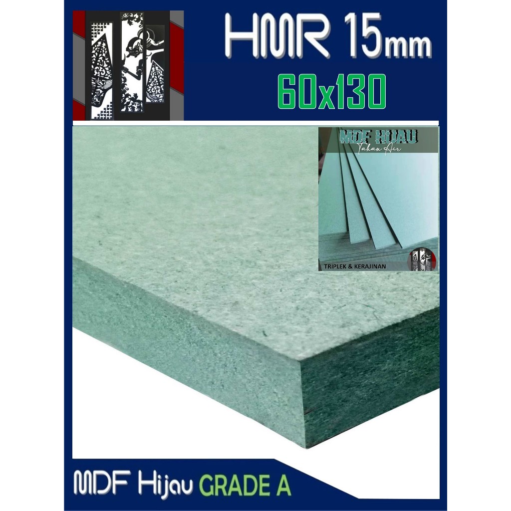 HMR 15mm | MDF HIJAU 15mm 60x130 cm HMR Board 15 mm 60 x 130 | 130x60 | 130 x 60 cm