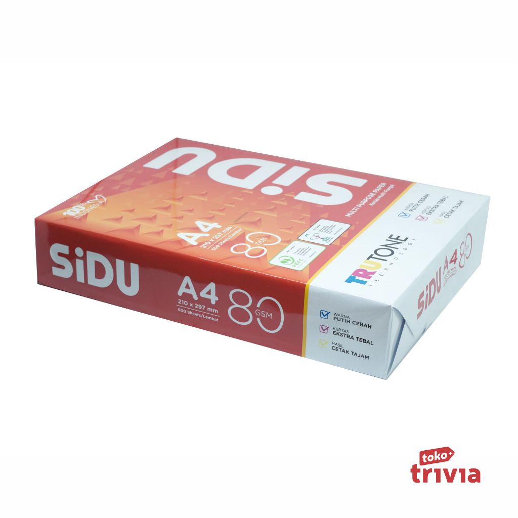 

KERTAS HVS SIDU A4 80GR PUTIH/WARNA