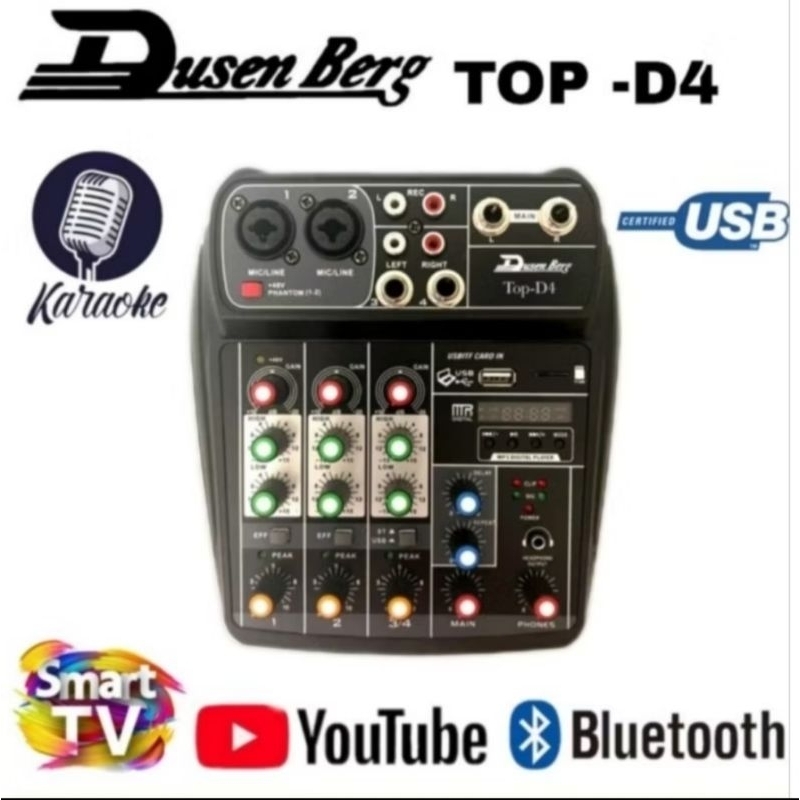 mixser Audio dusenberg 4 Channel 2 mono 2 stereo bluetooth