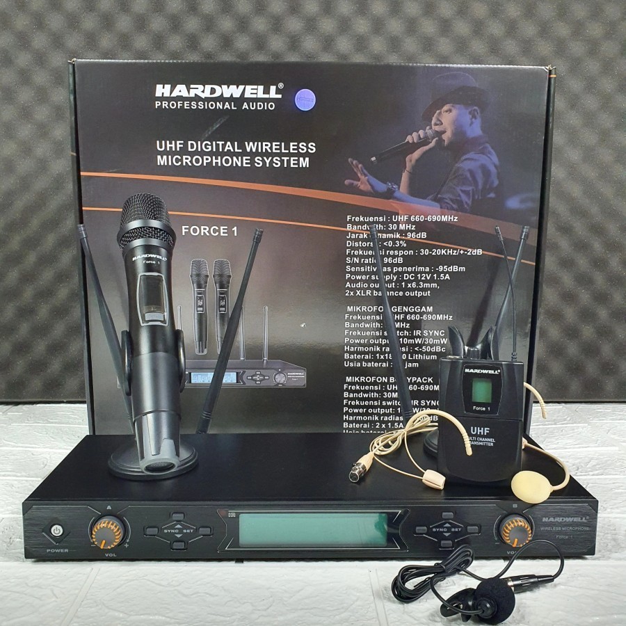 Mic Wireless Hardwell Force 1 Force1 Hardwell FORCE 1 Handle Clip On