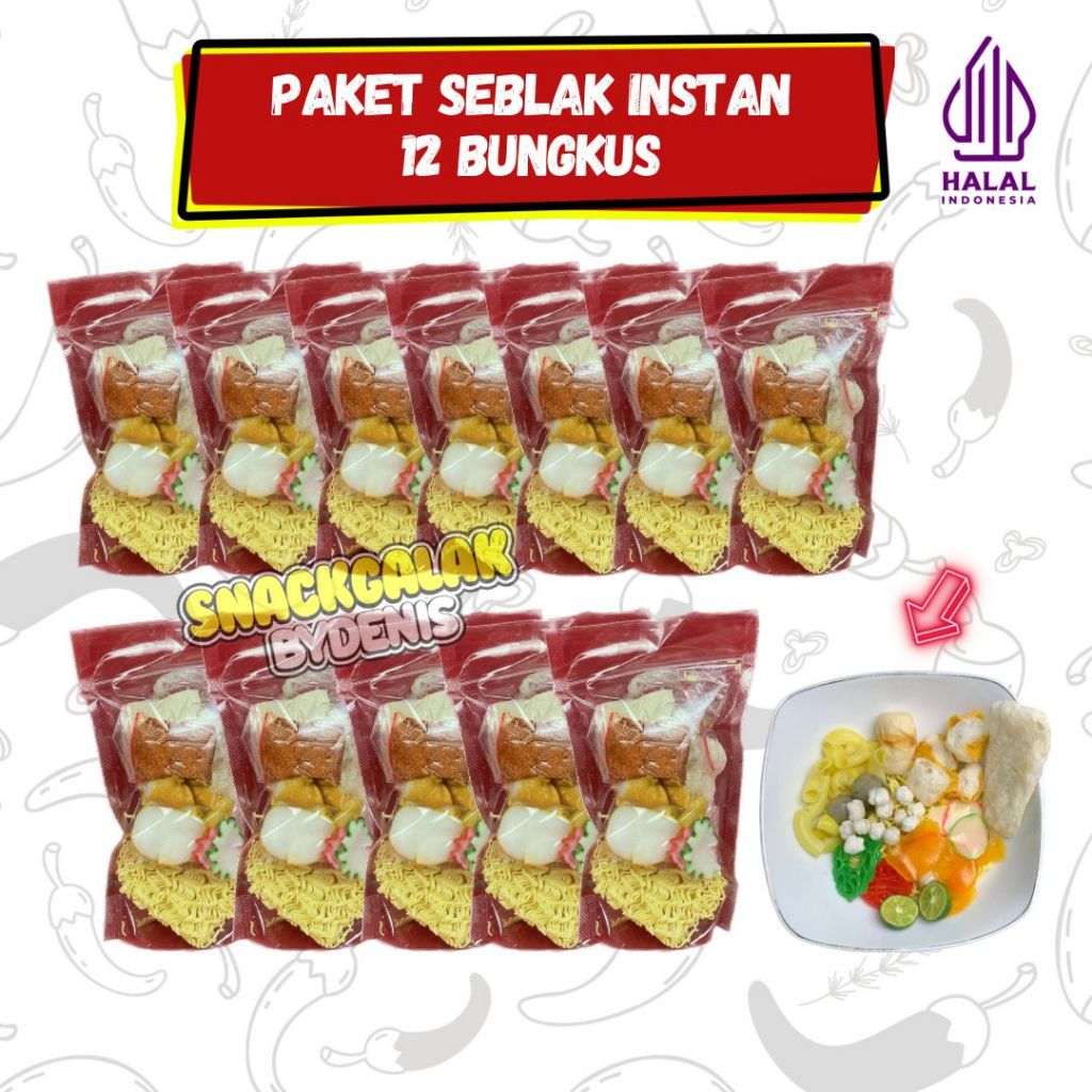 

SEBLAK INSTAN" Paket Usaha Seblak 12 Bungkus Pedas Mantap Homemade - SnackGalakByDenis