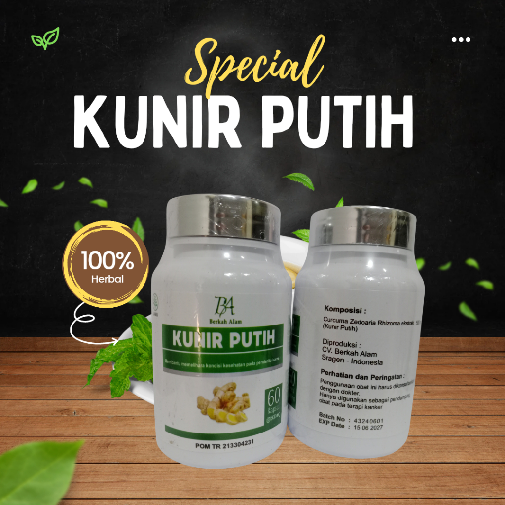 OBAT KUNIR PUTIH HERBAL KUNYIT PUTIH ASLI JAMU KUNIR SERBUK KANKER TUMOR MAAG LAMBUNG ASAM URAT