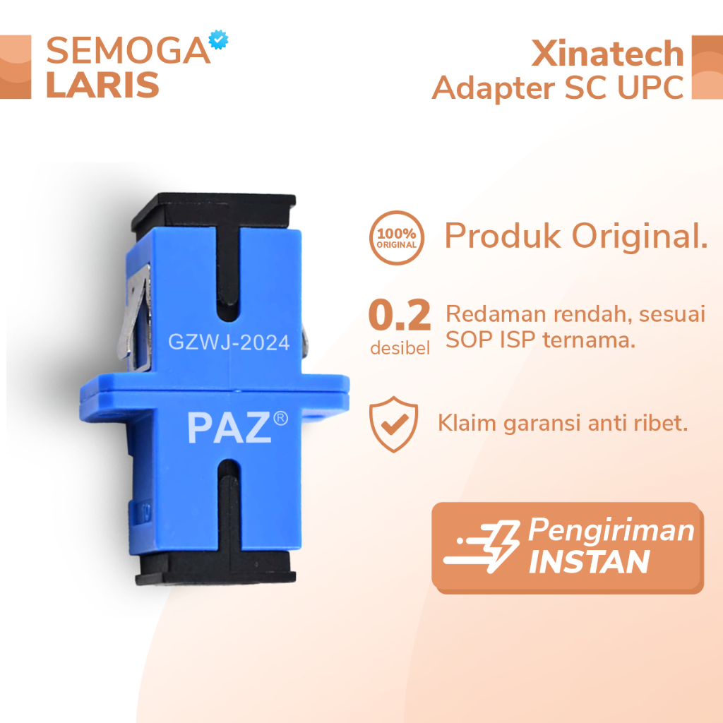 Adapter Fiber Optik PAZ SC UPC -Barel FO Simplex SM - Coupler Konektor Splitter/ODP/ODC/OTB Rack PAZ