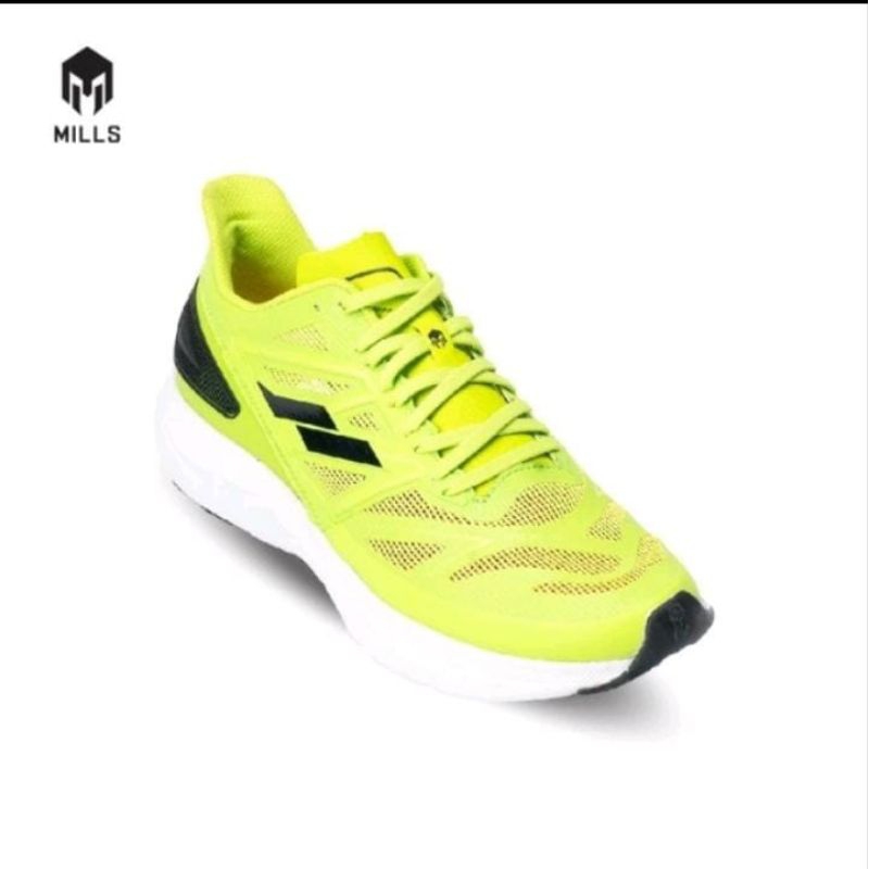 Mills –TREXIMO SAGA V2- LIME GREEN WHITE - Sepatu lari /Running /Trail Run / Basket /BTS Futsal Foot