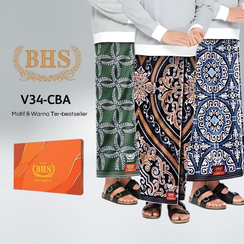 Sarung BHS Infinity Gold Motif V34 CBA BHS Motif Batik Terbaru