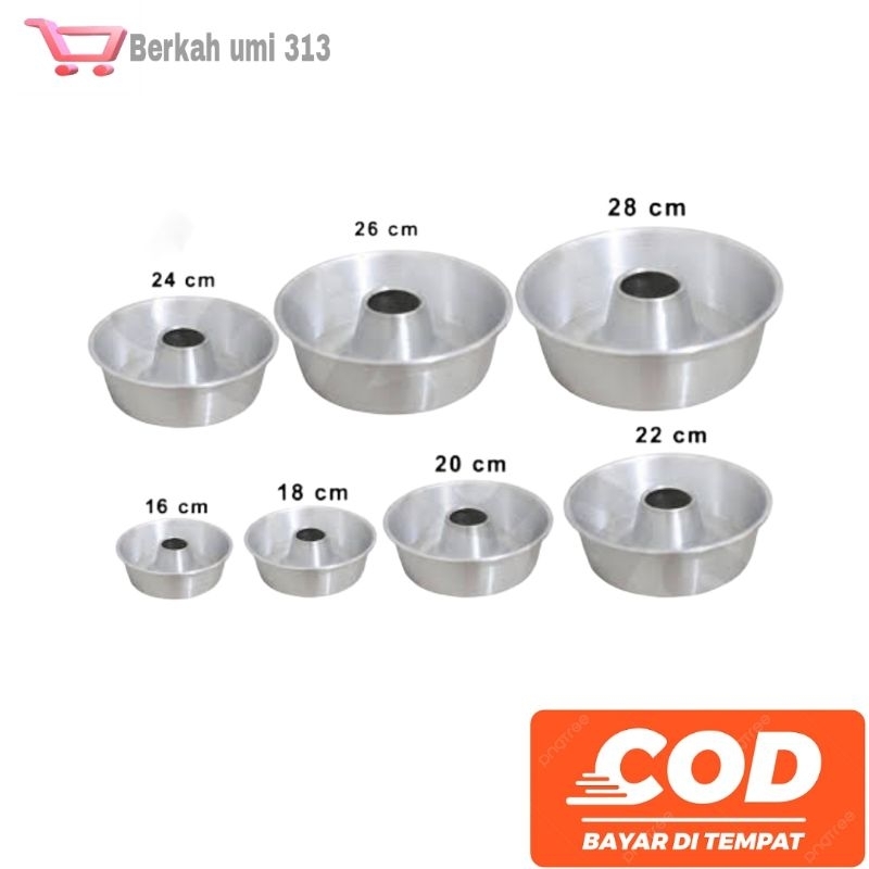 Loyang tulban press tanpa sambungan 14 16 18 20 22 24cm loyang bolu tebal