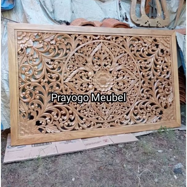 panel hiasan dinding ukir kayu jati antik vintage wall decor dekorasi rumah