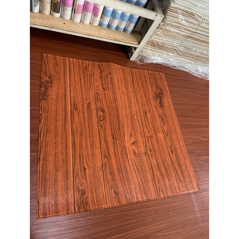 3d foam serat kayu jati wallpaper dinding bali/ 70cm x 70cm/ketebalan 3mili