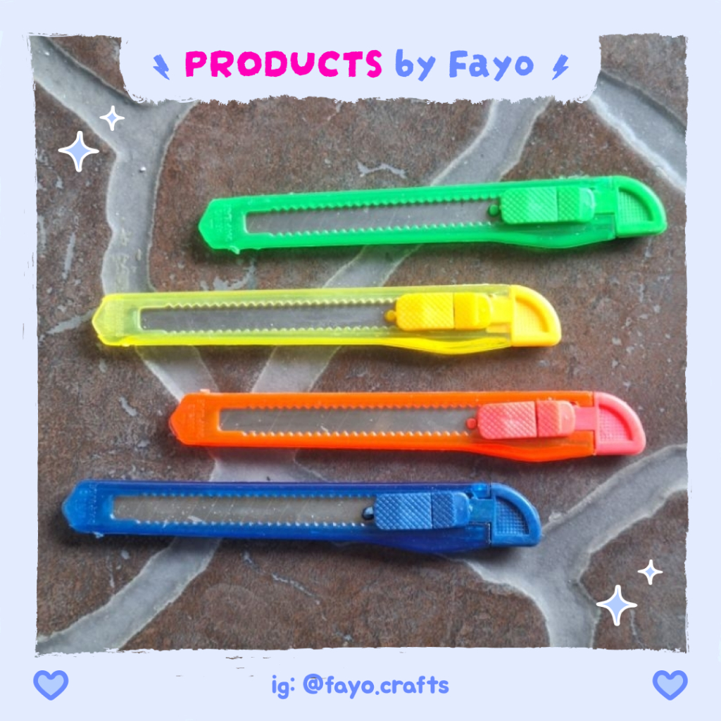 

[FAYO's Products] Cutter Ukuran Sedang Pemotong Kertas Alat Tulis Sekolah Murah | Cutter Satuan Eceran Murah