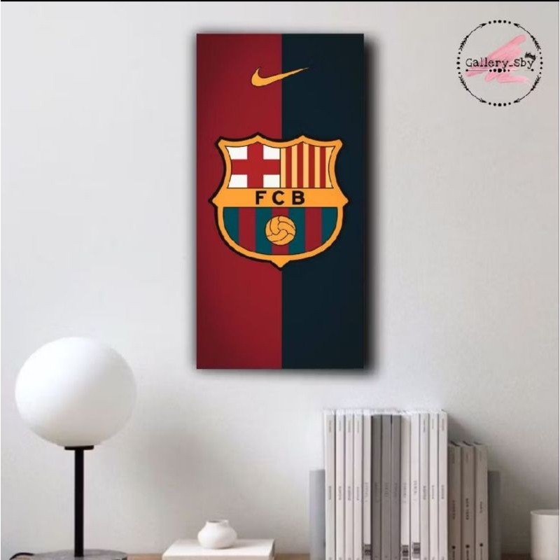 Pajangan Dinding BARCELONA FC Hiasan Dinding Cocok Buat Kamar Aestentic  Poster Kayu 30×15 cm
