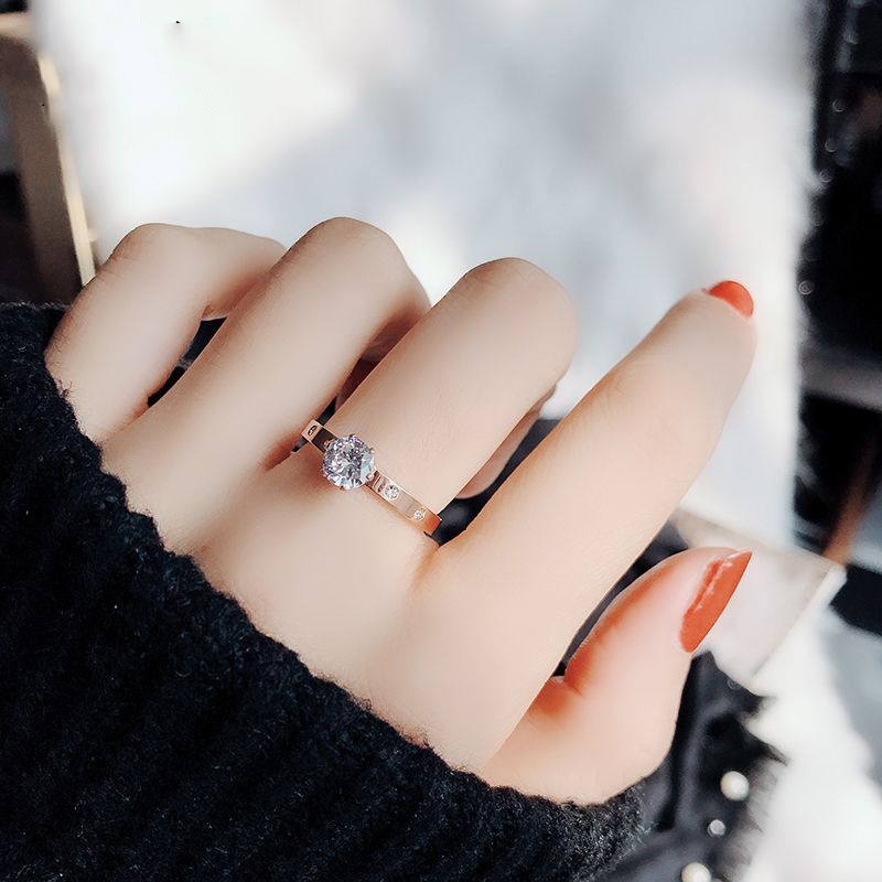 Cincin Permata Putih Titanium Premium