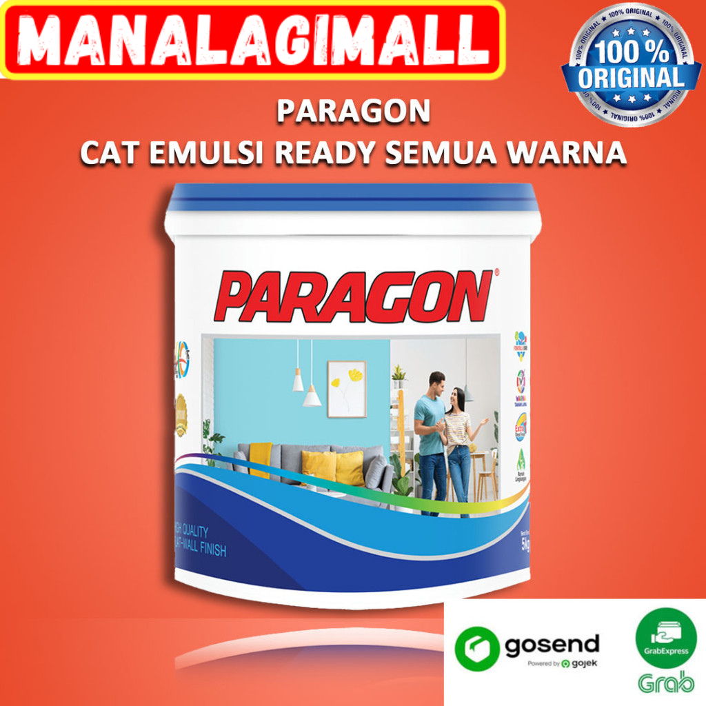 Cat Paragon Vinyl Acrylic Emulsion Cat Tembok 5 kg / PARAGON CAT TEMBOK 5 KG READY SEMUA WARNA / Cat