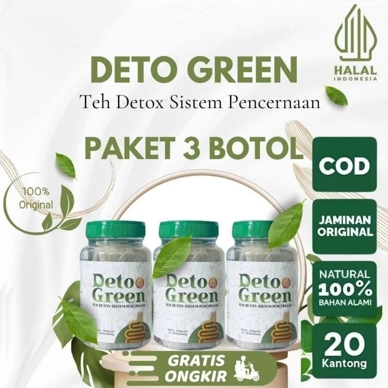 

SPESIAL PROMO!! PAKET 3 BOTOL DETOGREEN Tea Herbal Pemulihan Alami Untuk Kesehatan Ususmu Dan Keaehatan Sistem Pencernaan