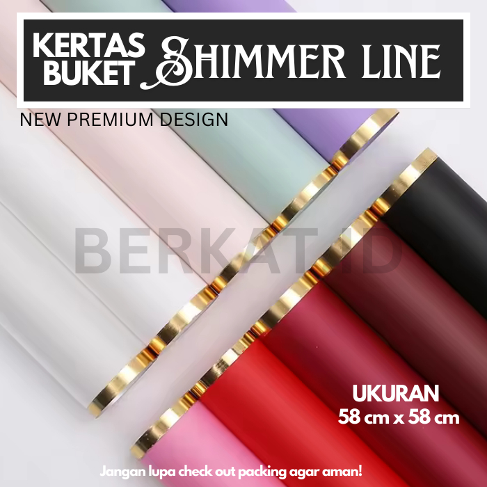 

[TERBARU] PREMIUM KERTAS BUKET SHIMMER LINE LIST GOLD MURAH BUKET BUNGA SNACK KADO MURAH PER LEMBAR