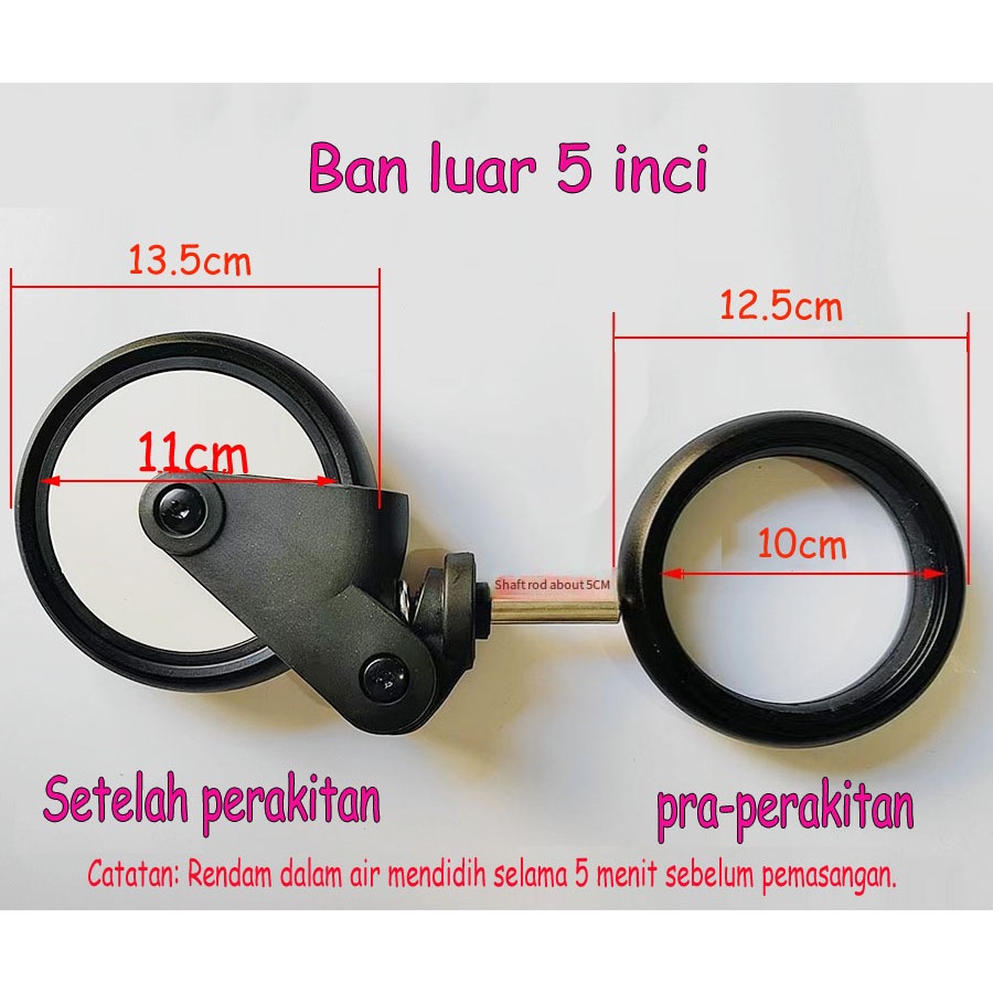 Roda Karet Aksesoris Stroller Bayi Universal Ban Bit Depan Belakang Stroller Ban Luar Stroller