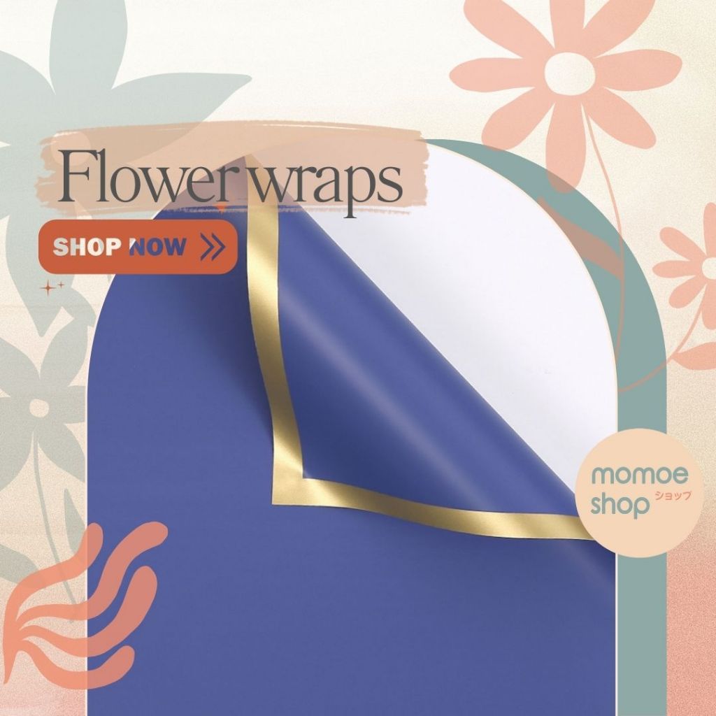 

Flower wrapping valentine wrap cellophane kertas wrapping paper bouquet buket bunga vintage gold vintage