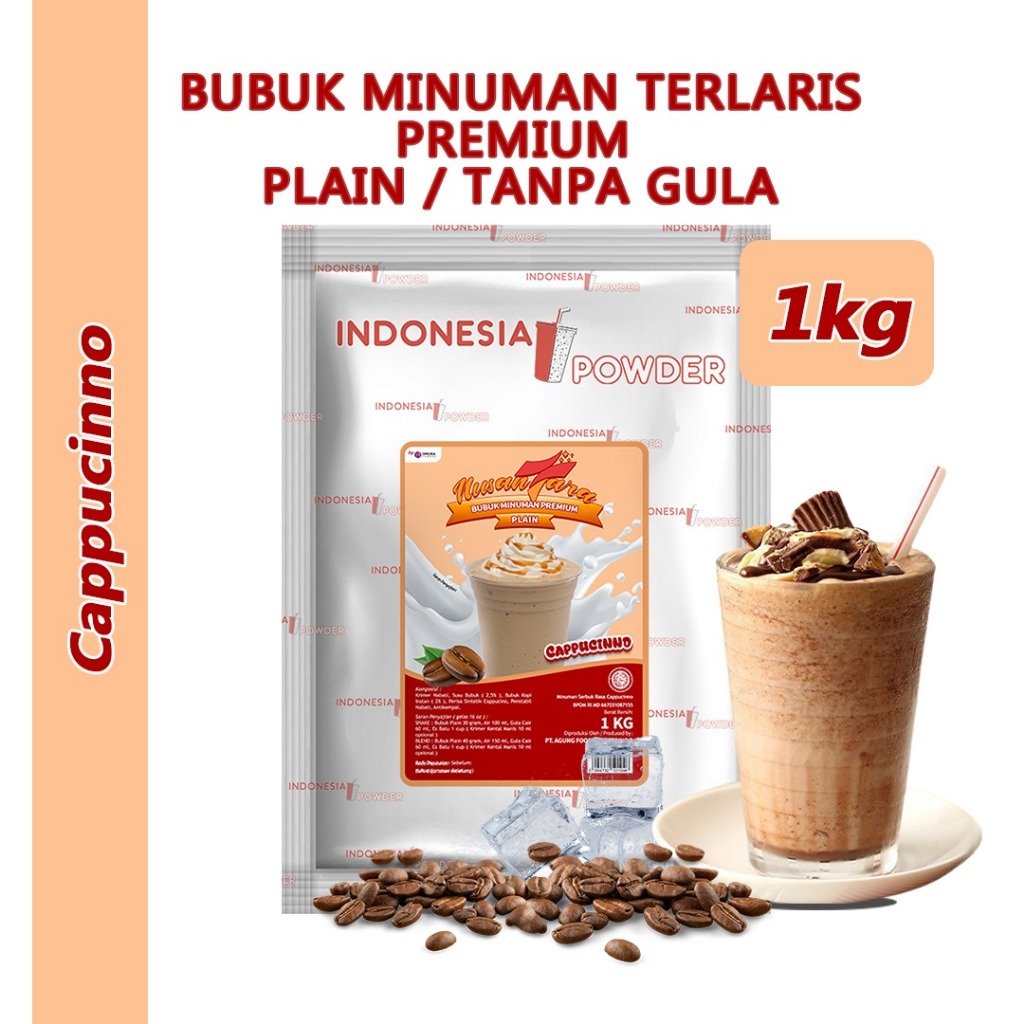

NUSANTARA Bubuk Minuman Premium Plain Tanpa Gula Horeca Rasa Cappuccino 1 Kg Omura Powder