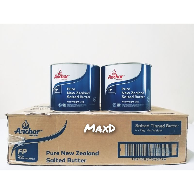 

Anchor Butter Pure New Zealand Salted Butter 2kg×6 Pcs 1 Dus