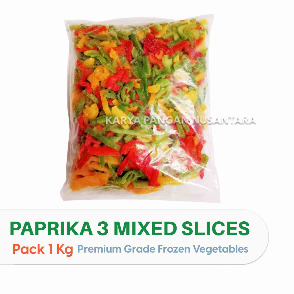 

FROZEN MIX PAPRIKA MIX PEPPER SLICE VEGETABLES PAPRIKA BELL PEPPER 3 MIXED SLICES PAPRIKA CAMPUR 1 KG