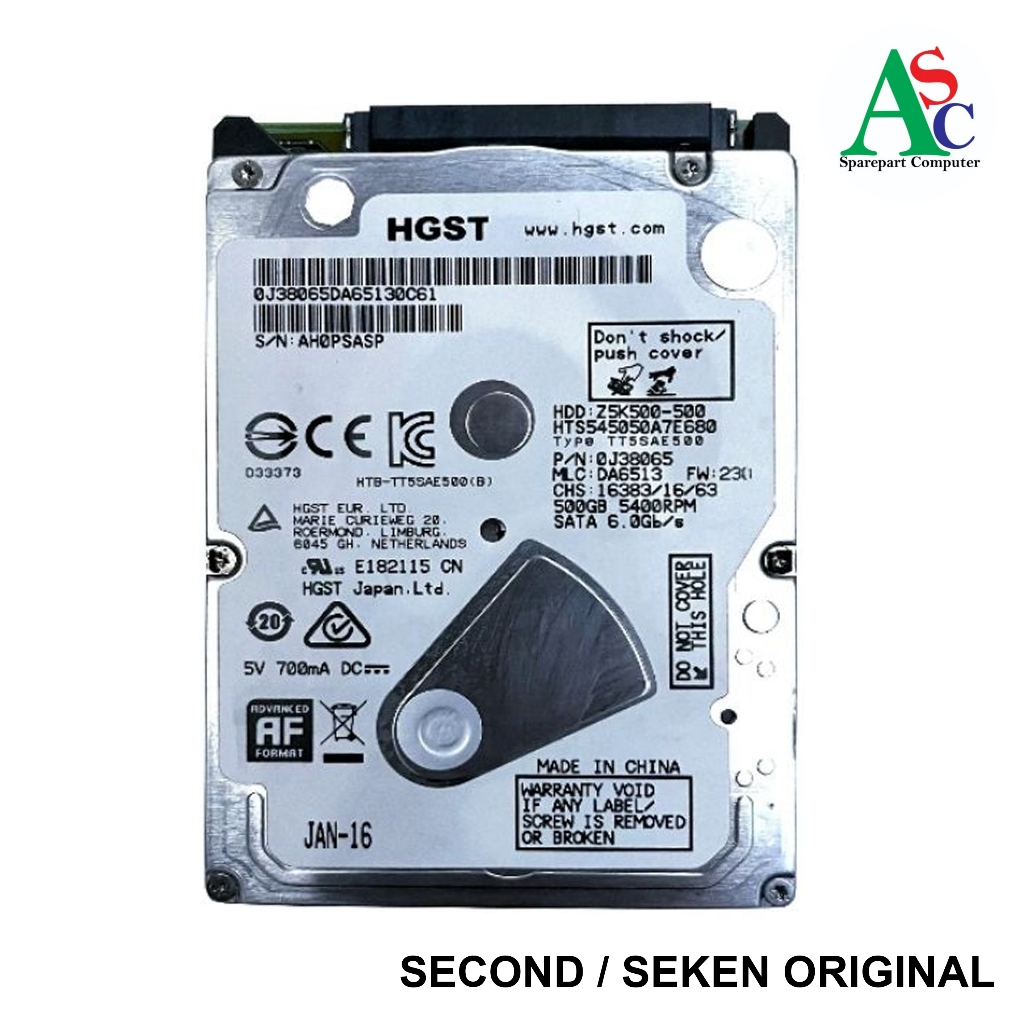 Hdd Laptop Hardisk Laptop 500GB Copotan Sehat Original