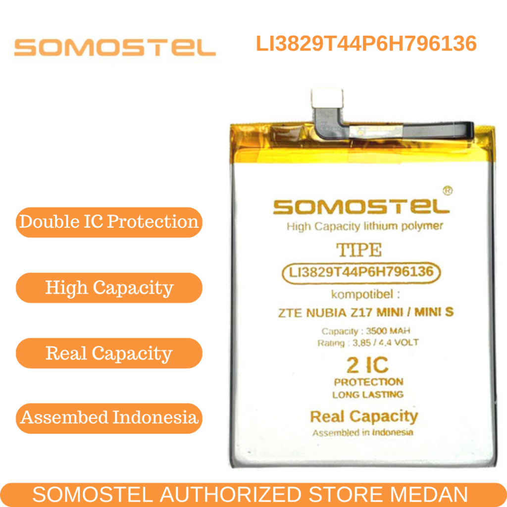 Somostel - Baterai LI3829T44P6H796136 ZTE Nubia Z17 Mini / Mini S