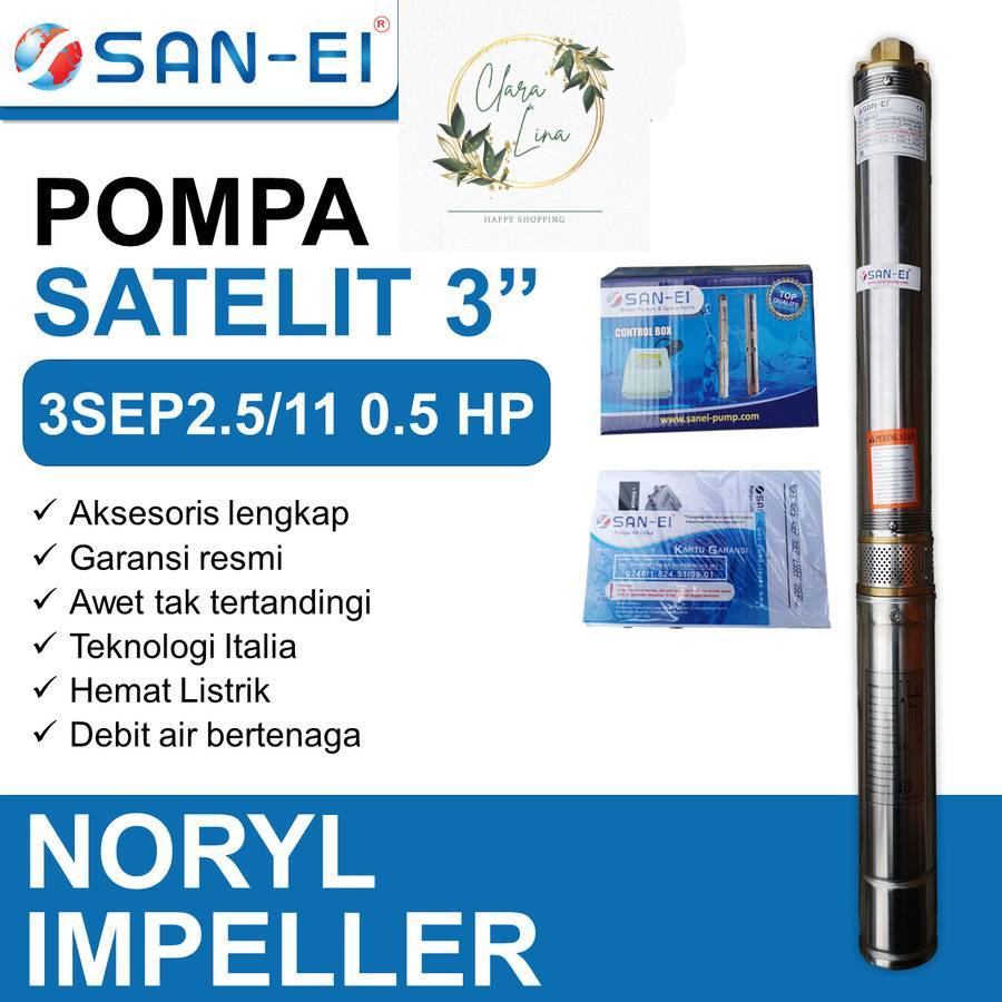 San Ei Pompa Submersible 3" 0.5 HP Impeller Plastik (HP)