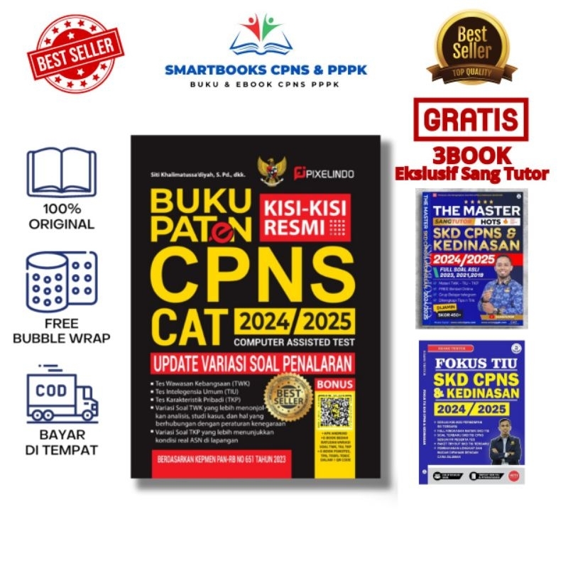 BUKU CPNS 2024 / 2025 (Paket Buku Juara ASN) Gratis 3ebook 2  Dari Sang Tutor ASN, Buku CPNS PATEN K