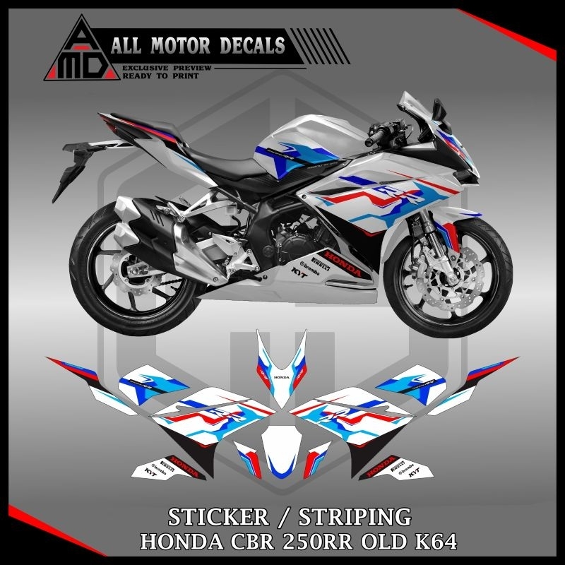 Striping Honda CBR 250RR Custom Livery Bmw / Decal Cbr250rr Old K64 / Sticker Motor Cbr 250 rr Lama