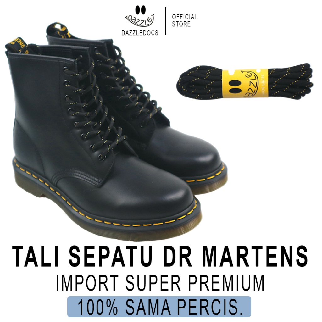 Tali sepatu docmart 8 hole dr martens 8 lubang 140 cm hitam kuning original 1460 kulit docmart