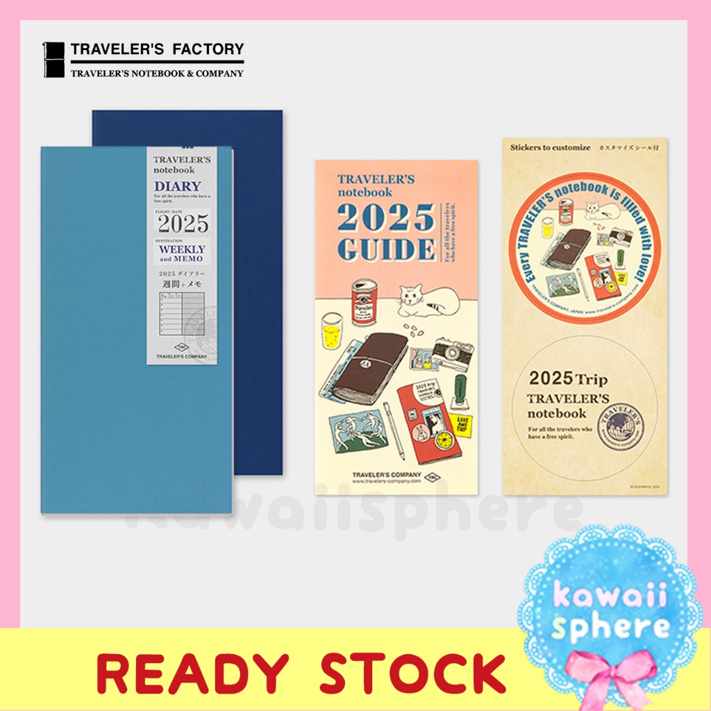 

Traveler's Notebook 2025 Refill Weekly (Regular Size) | Midori Travelers Notebook | Ready Stock Planner 2025