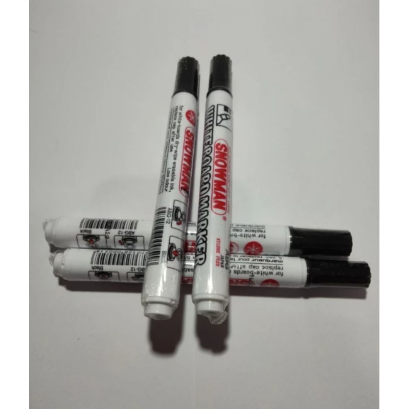 

Spidol Hitam papan tulis/whiteboard Merek SNOWMAN Boardmarker Non Permanent
