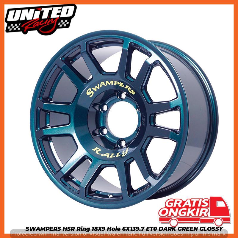 VELG RALLY LOOK RING 18 HSR SWAMPERS MOBIL PAJERO FORTUNER HILUX DOUBLE STRADA R18 PELEK GREEN DARK
