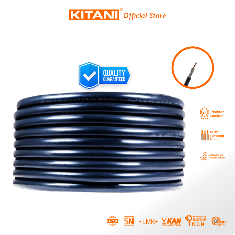 KITANI - Coaxial RG 58 -  90 Meter - Kabel Antena TV , CCTV