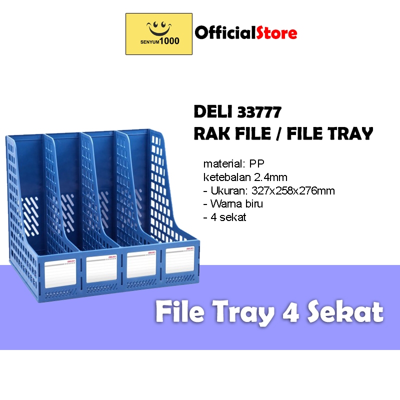 

Deli Rak Buku / Box File 4 Sekat Tahan Lama 33777