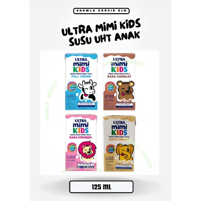 

KALSEL ULTRA MIMI KIDS FRESH MILK 100% FULL CREAM STRAWBERRY VANILA CHOCOLATE 125 ML
