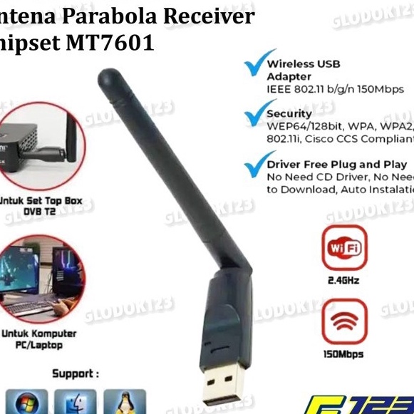 Terbaik USB Wifi Set Top Box MT761 Dongle STB Adapter Antena PC Laptop DVB T2