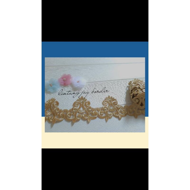 bordir renda roll motif kumis Daun