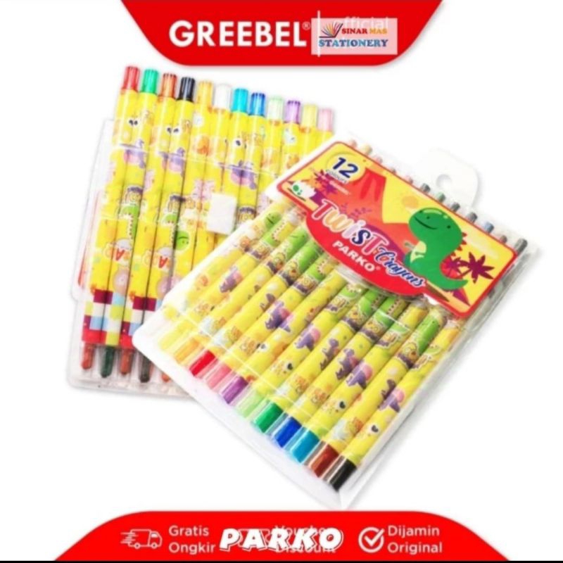 

Parko Twist Crayon 12 Warna / Crayon Putar Panjang By Greebel (Set)