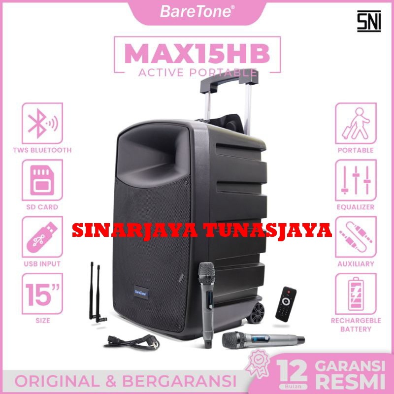 Speaker portable meeting 15 inch baretone max15hb / max 15hb original garansi resmi 1 tahun baretone