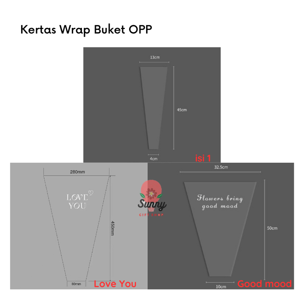 

Kertas Wrap Buket OPP / PLASTIK BUNGA MAWAR 1 TANGKAI/WRAPPING PLASTIK SATUAN SINGLE BOUQUET / PLASTIK BUKET BUNGA