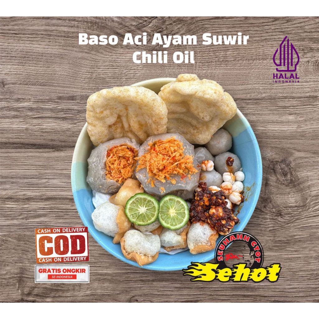 

[ CHILI OIL ] 1 BUNGKUS BASO ACI AYAM SUWIR SAMBAL CHILI OIL PEDAS