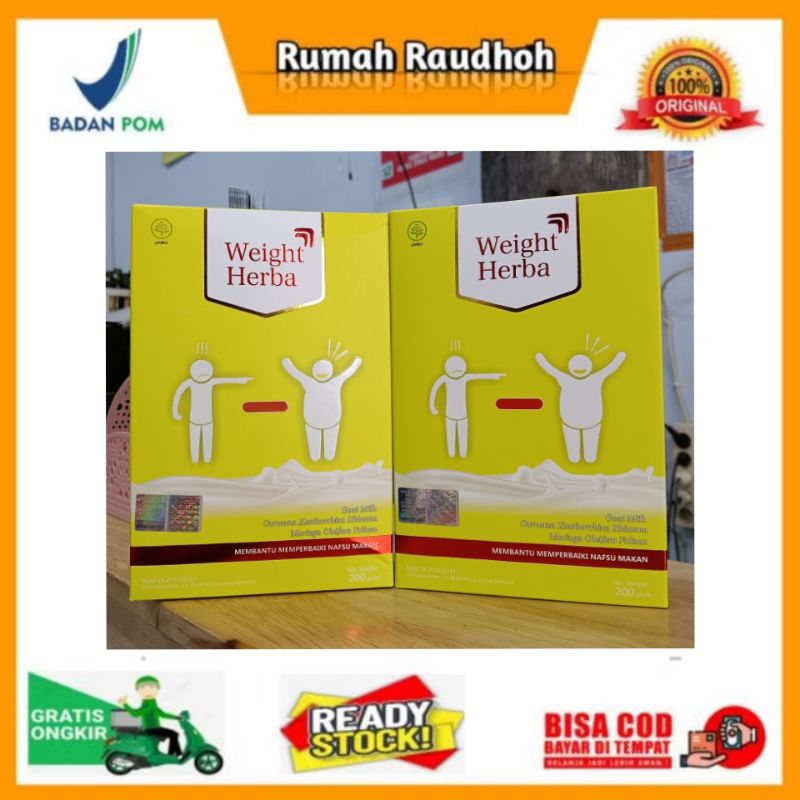 

WEIGHT HERBA ISI 200 GRAM - SUSU HERBAL PENAMBAH BERAT BADAN DAN NAFSU MAKAN TANPA GULA