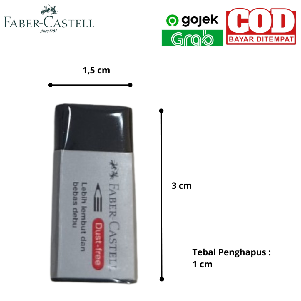 

Penghapus Pensil Warna Hitam Kecil Faber Castell / Faber Castell Eraser Small Black