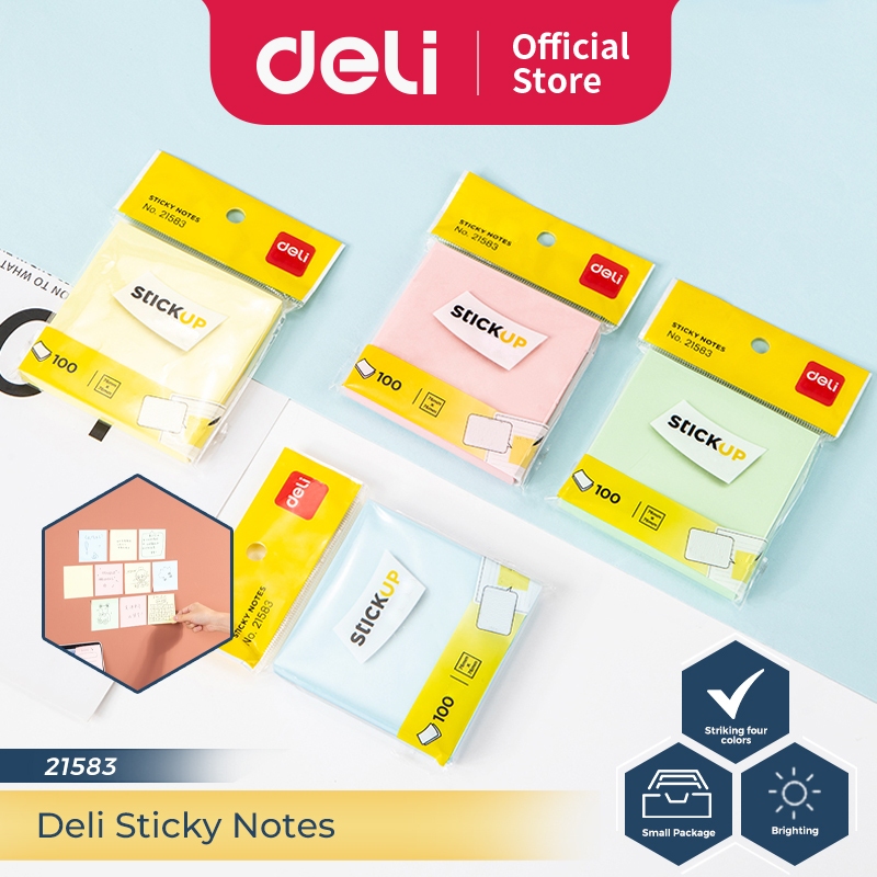 

Deli Sticky Notes / Memo Tempel 8 CM Berbagai Warna 100 Lembar 21583