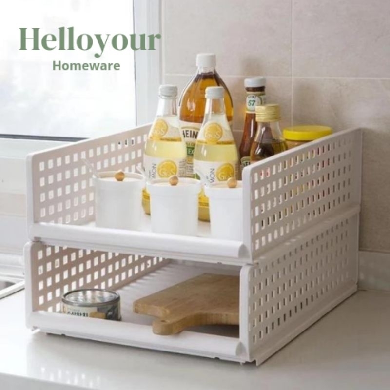 Rak Laci Storage Lemari  Penyimpanan Rak Baju Tempat Baju Rak Kamar Mandi Rak Laci Lipat Portable