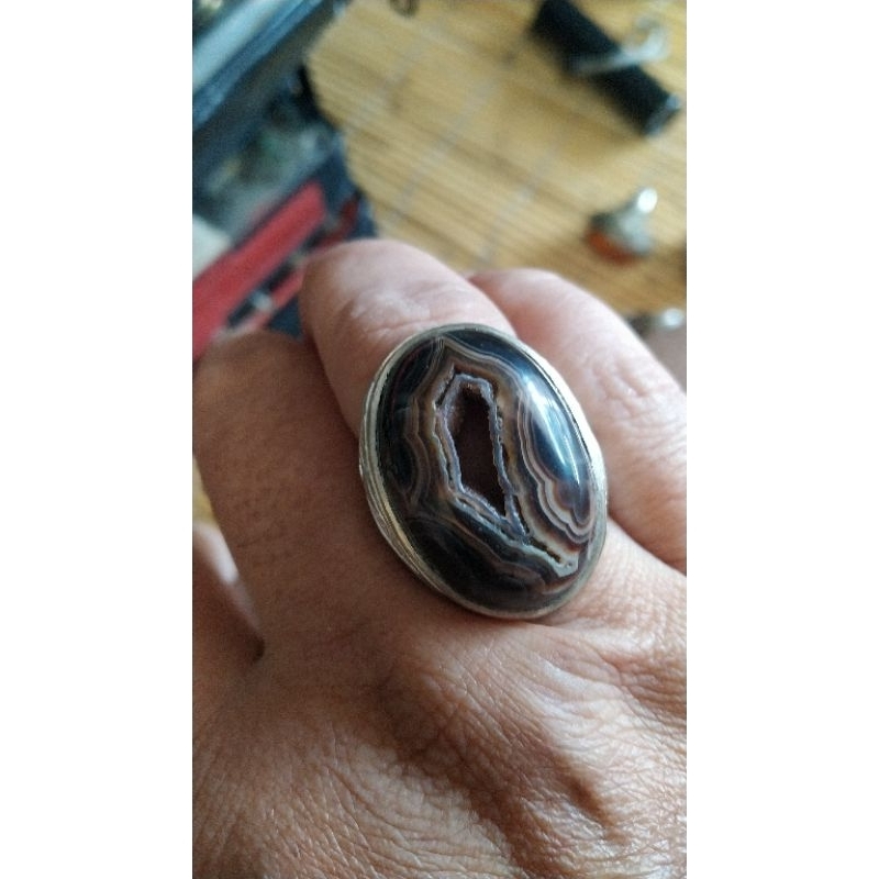 Batu akik combong motif kujang lawas langka unik kode 5/91